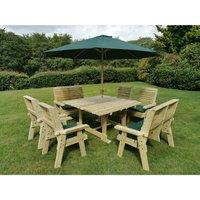 Churnet Valley Garden Furniture Churnet Valley Ergo 8 Seater Set, Brown
