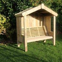 Churnet Valley Garden Furniture Churnet Valley Cottage Arbour 3 Seat, Brown