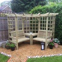 Churnet Valley Garden Furniture Churnet Valley Clementine Corner Arbour, Brown
