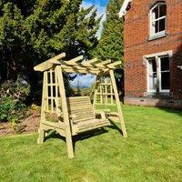 Churnet Valley Garden Furniture Churnet Valley Pergola Swing Sits 2, Brown