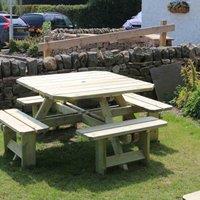 Churnet Valley Garden Furniture Churnet Valley Westwood Square 8 Seat Pi, Brown