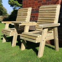 Churnet Valley Garden Furniture Churnet Valley Ergo Love Seats Square, Brown
