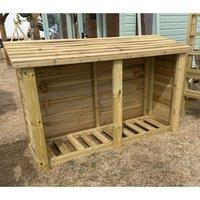 Churnet Valley Garden Furniture Churnet Valley Heavy Duty Logstore 4X6, Brown