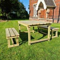 Churnet Valley Garden Furniture Churnet Valley Butcher Table Set, Brown