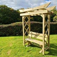 Churnet Valley Garden Furniture Churnet Valley Tokyo Arch 4Ft With Ashcombe Bench, Brown