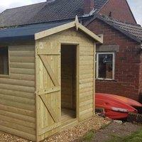 Churnet Valley Garden Furniture Churnet Valley 8 X 6 Apex Shed, Brown