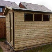 Churnet Valley Garden Furniture Churnet Valley 10 X 8 Apex Shed, Brown