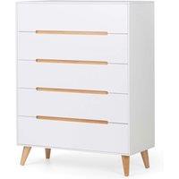 Julian Bowen Alicia 5 Drawer Chest Of Drawers, White