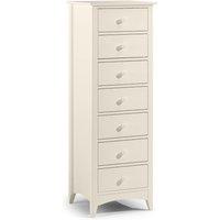 Julian Bowen Cameo 7 Drawer Narrow Chest Of Drawers, White