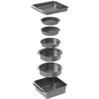 Masterclass Smart Space Stacking Seven Piece Non-stick Roasting Baking & Pastry Set, Black