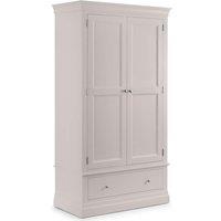 Julian Bowen Clermont 2 Door 1 Drawer Wardrobe Light Grey, Grey