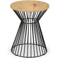 Julian Bowen Jersey Round Wire Lamp Table Euro Oak, Brown