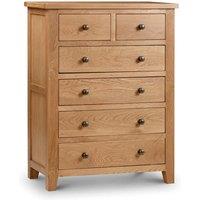 Julian Bowen Marlborough 4+2 Drawer Chest Of Drawers, Brown
