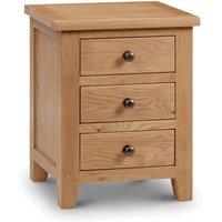 Julian Bowen Marlborough 3 Drawer Bedside Table, Brown