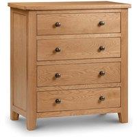 Julian Bowen Marlborough 4 Drawer Chest Of Drawers, Brown