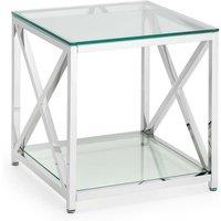 Julian Bowen Miami Lamp Table Silver, Silver