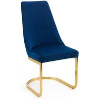 Julian Bowen Set Of 2 Vittoria Cantilever Dining Chairs Blue, Blue