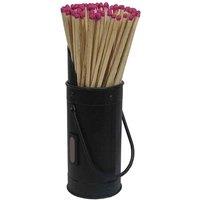 Inglenook Match Holder With Long Matches Included, Black