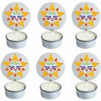 Highlands Homeware Highlands Silver Star Tealight Candle Holder Pack Of 6, Silver