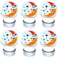 Highlands Homeware Highlands Silver Moon Tealight Candle Holder Pack Of 6, Silver