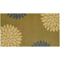 Washamat Recylon Design Modern Flowers Mat 120X67Cm - Ochre, Gold
