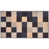 Washamat Recylon Design Squares Mat 120X67Cm - Blue, Blue