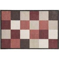 Washamat Recylon Design Squares Mat 75X50Cm - Red, Red
