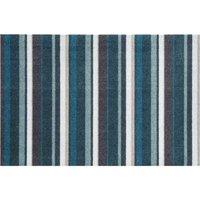 Washamat Recylon Design Teal Stripe Mat 75X50Cm, Blue