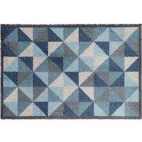 Washamat Mayfair Recylon Geo Ice Mat 75 X 50Cm - Blue, Blue