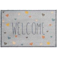 Washamat Mayfair Recylon Welcome Love Hearts Mat 75 X 50Cm, Multi