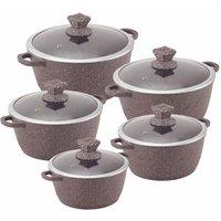 Sq Professional Nessa 5pc Die-cast Non Stick Cookware Set, Brown