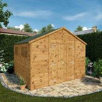 Mercia 10' x 10' Premium Shiplap Apex Workshop, Brown