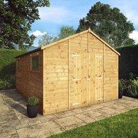 Mercia 14' x 10' Premium Shiplap Apex Workshop, Brown