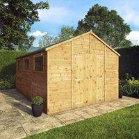 Mercia 15' x 10' Premium Shiplap Apex Workshop, Brown