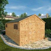 Mercia 16' x 10' Premium Shiplap Apex Workshop, Brown
