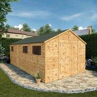 Mercia 20' x 10' Premium Shiplap Apex Workshop, Brown