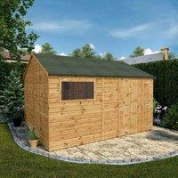 Mercia 12' x 10' Premium Shiplap Reverse Apex Workshop, Brown