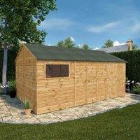 Mercia 16' x 10' Premium Shiplap Reverse Apex Workshop, Brown