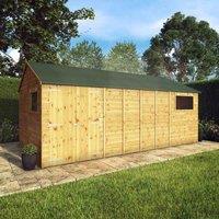 Mercia 18' x 10' Premium Shiplap Reverse Apex Workshop, Brown