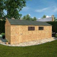 Mercia 20' x 10' Premium Shiplap Reverse Apex Workshop, Brown