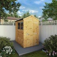 Mercia 6' x 4' Shiplap Apex Shed, Brown