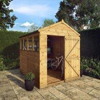 Mercia 8' x 6' Shiplap Apex Shed, Brown