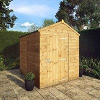 Mercia 8' x 6' Shiplap Apex Shed - Windowless, Brown