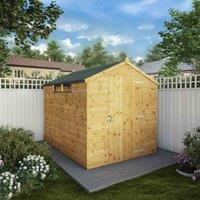 Mercia 8' x 6' Shiplap Apex Security Shed, Brown