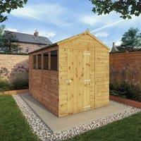 Mercia 10' x 6' Shiplap Apex Shed, Brown