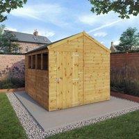 Mercia 10' x 8' Shiplap Apex Shed, Brown
