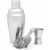 Leopold Vienna Bar Set In Polished Steel 3 Piece, Silver