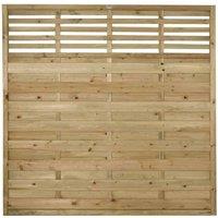 Forest Garden 5'11'' x 5'11'' (180 x 180cm) Pressure Treated Decorative Kyoto Fence Panel, Brown
