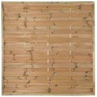 Forest Garden 5'11'' x 5'11'' (180 x 180cm) Pressure Treated Decorative Europa Plain Fence Panel, Brown