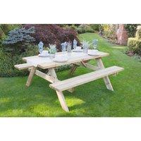 Forest Garden Rectangular Picnic Table - Large, Brown